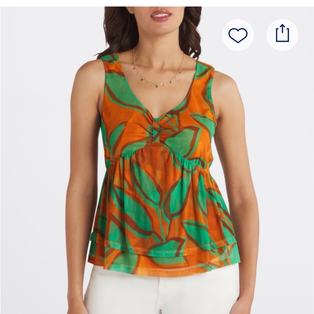 Bold Leaf Print Tank 💛💚